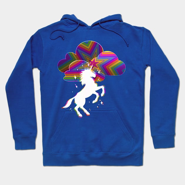 Rainbow Fantasy Unicorn Art Hoodie by AlondraHanley